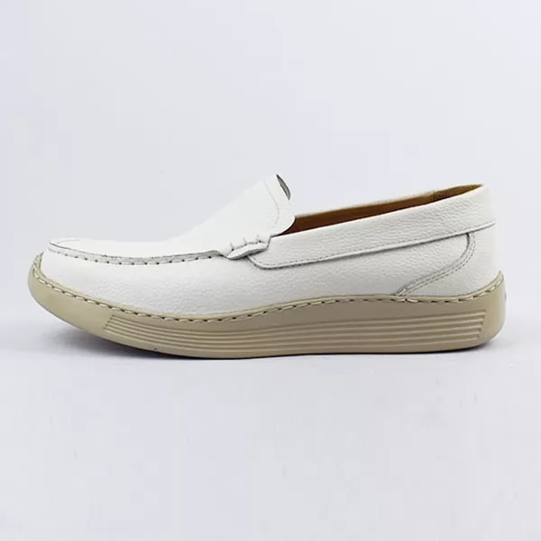 Moccasin pour homme confort R100 Blanc Cuir sandale médicale femme confortable Maroc